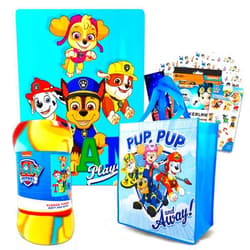 Nick Shop Paw Patrol Sleepover Set for Boys and Girls ~ 5 Pc Bundle with 45 x 60 Inch Paw Patrol Fleece Blanket, Tote Bag, Stickers, and More | Bedroom Decor for Kids, Toddlers