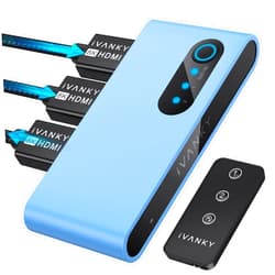 IVANKY 8K HDMI Switch 4K@120Hz iVANKY Bi-Directional 8K HDMI Switcher HDMI 2.1 Switch with Remote 2 in 1 Out, 1 in 2 Out (1 Display at a Time) HDR 3D 8K@60Hz for Xbox, PS5/PS4, Roku, Apple TV, PC, Fire Stick