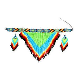 buybeaded Long Beaded Necklace – Boho Native Handmade Seed Bead Tassel Necklace, Bohemian Large Statement Beaded Necklace for Women and Girls (craftscorner-va1) (Pattern5)