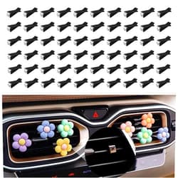 PACLVIO 60 Pieces Square Head Car Air Vent Clips, Car Auto Air Outlet Clips, 9mm Auto Air Conditioner Outlet Clips with Storage Boxes, Car Interior Accessories Car Outlet Perfume Clips for Cars