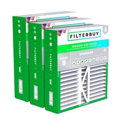 Filterbuy 20x20x5 Air Filter MERV 8 Dust Defense (3-Pack), Pleated HVAC AC Furnace Air Filters Replacement for Honeywell FC100A1011, Lennox X0585 & More (Actual Size: 19.63 x 19.88 x 4.38 Inches)