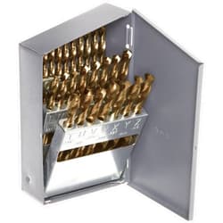 Chicago-Latrobe Chicago Latrobe 550 Series Cobalt Steel Jobber Length Drill Bit Set With Metal Case, Gold Oxide Finish, 135 Degree Split Point, Letter Size, 26-piece, A - Z