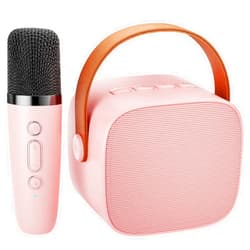IROO Karaoke Machine for Kids, Portable Bluetooth Speaker with Wireless Microphone, Music Player Toys Gift for Boys Girls 4, 5, 6, 7, 8, 9, 10 +Year Old Birthday Christmas Party Home(Pink Color)