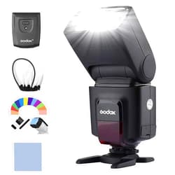 Godox Universal Camera Flash Speedlite with Built-in Receiver with AT-16 2.4G Wireless Trigger Transmitter Guide Number 33 S1 S2 Modes Replacement for Canon Nikon Pentax with 12 * Flash Gels +Diffuser