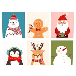 Whaline 6Pcs Christmas Swedish Dishcloths Snowman Santa Reindeer Gingerbread Man Kitchen Dish Towels Reusable Washable Cotton Kitchen Towels for Xmas Cooking Wiping, 6.7 x 7.7 Inch