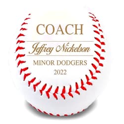 MYETCHEY Personalized Leather Baseball Team Gift | Engraved Baseball Award, Trophy