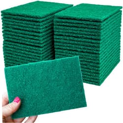 Kleen Handler Green Medium Duty Cleaning Pads - Medium Duty Kitchen Scrub Sponges, Scouring Pads for Washing Dishes, Bathroom, Restaurant Cleaning Sponge, Household General Cleaning (Pack of 40)