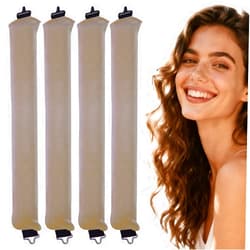 Mgmooa Overnight Heatless Hair Curler Blowout Rods Jumbo, Heatless Curls Satin Flexi Rods for Overnight Sleeping, No Heat Curling Tool for All Hair Types, Soft Heatless Hair Curler (Khaki, 4 Rods)