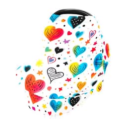 Kigai Colorful Heart Baby Car Seat Cover Soft Breathable Nursing Cover for Breastfeeding Multi-Use Stretchy Infant Car Seat Canopy Stroller Cover for Newborn Boy Girl