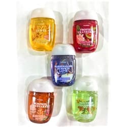 Bath & Body Works 5 Pack Pocketbac Hand Sanitizers Fall Bucket List Includes, Pumpkin Cupcake, Leaves, Frosted Cranberry, Mountain Teakwood, Marshmallow Pumpkin Latte 1 Oz Each