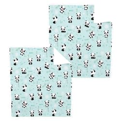 YETTASBIN Panda Washcloths 2 Pack, Soft Absorbent Cotton Baby Face Towels, Washable Reusable Fingertip Towels for Bath Gym Hotel Spa, 12 x 12 Inch