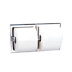 Bobrick 6977 Stainless Steel Recessed Dual Roll Toilet Tissue Dispenser, Satin Finish, 12-5/16