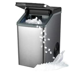 Gevi KNOVA V2.0 Gemi Nugget Ice Maker, Crushed Ice Makers Countertop with Self-Cleaning, Pellet Ice Machine for Home Kitchen Party, Sleek Stainless Steel Housing (Gray)