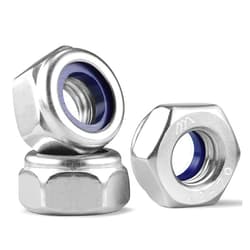 BNUOK 50Pcs M8-1.25 Lock Nuts, Nylon Insert Locknuts 304 Stainless Steel 18-8 SS A2-70 Self-Locking Nuts, Coarse Thread Hex Nylock Nuts
