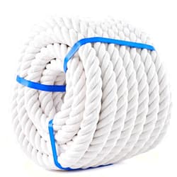 MKMJ White Cotton Rope 3/4in × 50ft Natural Twisted,Available as Used for Tug of War, Navigation, Fitness and Making Handicrafts, etc