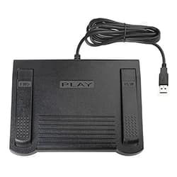 ECS USB Foot Switch for Sony Digital Voice Editor, Sound Organizer, Transcription Pedals, PC Medical Transcribing Equipment