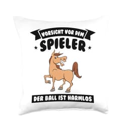 Mädchen & Pferde Geschenk Vorsicht VOR dem Spieler Reiten Mädchen Throw Pillow, 18x18, Multicolor