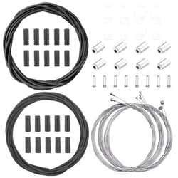 mankk Universal Bicycle Brake Cable and Shift Cable,Bicycle Shift Derailleur Cable & Brake Cable Housing Kit with Brake Cable End Caps and O-Rings for Mountain Road Bike Repair