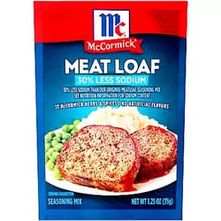 McCormick Meat Loaf Seasoning Mix with 30% Less Sodium, 1.25 oz Meat Loaf Less Sodium Mix 1.25 Ounce (Pack of 1)
