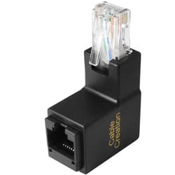 LUORNG Cat5e/Cat6 RJ45 Ethernet Adapter 90 Degree Ethernet LAN RJ45 Male to Female Right Angle Network Cat5 / Cat5e / Cat6 Extender Adapter (Up Angle)