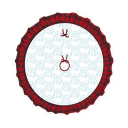 FDIN Boho Christmas Tree Skirt for Stackable, Pattern of Mystic with PrintSky Blue Multicolor,Christmas Tree Mat Holiday Party Indoor Outdoor Decor Easy to Clean,30inch