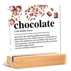 YeleY Chocolate Lover Gifts for Men Women, Chocolate Desk Sign, Chocolate Definition Acrylic Sign Keepsake
