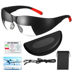 Saysurey Flight Training Glasses Flight Goggles IFR Training Aviation Glasses Black View Limiting Goggles Device with Luggage Tag Box and Storage Bag