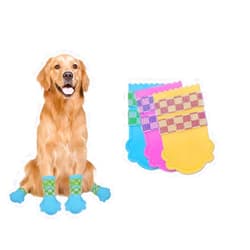 MAJIYAHE Disposable Dog Boots for Paw Protection, 8 Pcs Pet Shoes with Adjustable Self-Adhesive Bandage, Waterproof and Wear Resistant Reusable, Dog Disposable Foot Covers for Outdoor & Indoor Walking