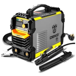 DEKOPRO 110/220V MMA Welder,160A ARC Welder Machine IGBT Digital Display LCD Hot Start Welder with Electrode Holder,Work Clamp, Input Power Adapter Cable and Brush