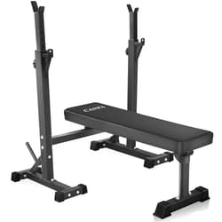 CANPA Bench Press, CANPA Olympic Weight Bench with Squat Rack Workout Bench Adjustable Barbell Rack Stand Strength Training Home Gym Multi-Function