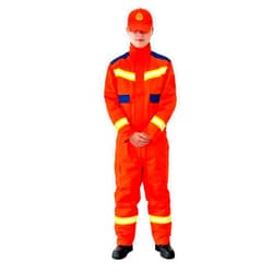 Generic LANKASTA Firefighting Gear For Men - Fire Resistant Workwear, Safety Coverall with Reflective Stripes, Fireman Suit