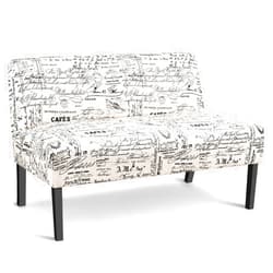Carmaxshome TOK Furniture Armless Loveseat Sofa Modern Sofa Chair Couch Wood Living Room Leisure Fabric Furniture (Letter-Design),One Size