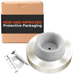 NYCO Architectural Hardware Stainless Steel & Rubber Wall-Mounted Door Stopper by NYCO Architectural Hardware- Heavy Duty Round Door Bumper for Wall & Door Protection- Modern Universal Door Slam Stopper (Satin Chrome US26D)