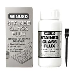 WINUSD 8oz Liquid Solder Flux for Stained Glass Soldering | Water-Based Liquid Zinc Flux for Solder Work, Glass Repair & Electronics Repair | Soldering Tools Stained Glass Supplies Kit for DIY Projects