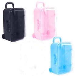 AUEAR, 4 Pack Mini Suitcase Box Luggage Travel Jewelry Candy Box Rolling Trolley Case Holder for Wedding Birthday