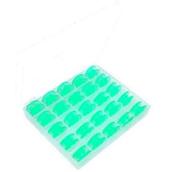 Fbshicung 25Pcs/Box Green bobbins with Thread Hole Compatible with Husqvarna Viking #4125615-45,4123078-GS,4131825-45