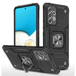 Cass Creations Case Compatible with Samsung Galaxy A33 5G, Shockproof Hybrid Armor Case Phone Cover with Ring Stand Kickstand - Black