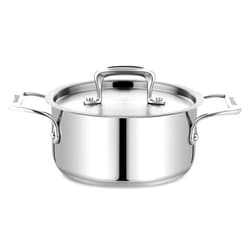 Bakken- Swiss Stockpot – 2 Quart – Brushed Stainless Steel – Heavy Duty Induction Pot with Lid and Riveted Handles – For Soup, Seafood, Stock, Canning and for Catering for Large Groups and Events by BAKKEN