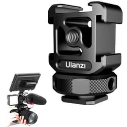 ULANZI Select ULANZI PT-12 Triple Cold Shoe Mounts Plate Microphone Led Video Light Extension Bracket Microphone Stand Rig Bracket Compatible for DJI OSMO Mobile 3 2 Zhiyun Smooth 4/Feiyu Vimble 2 Gimbal Stabilizer