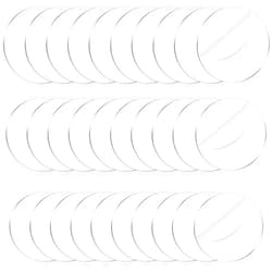 Jetec 30 Pieces Acrylic Disc Clear Acrylic Circle Blanks Round Acrylic Sheets Transparent Acrylic Ornament Blanks Round Acrylic Disk for Wedding School Oktoberfest Autumn Halloween DIY Art Crafts(3.5 Inch)