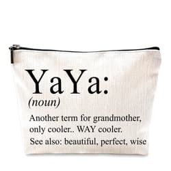 Sufamb Yaya Makeup Bag - Grandma's Birthday & Mother's Day Gift - Small Cosmetic Pouch for Purse