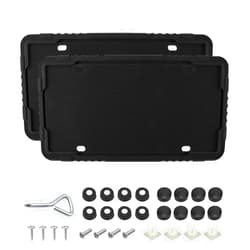 FSTURIOS 2PCS Silicone License Plate Frame, Rustproof US Car Tag Holder Bracket with Drainage Holes, Anti-Rattle Weather Proof Front Back Licence Plate Cover Without Obstruction