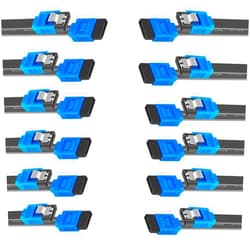 BENFEI SATA Cable III, 12 Pack SATA Cable III 6Gbps Straight HDD SDD Data Cable with Locking Latch 18 Inch for SATA HDD, SSD, CD Driver, CD Writer