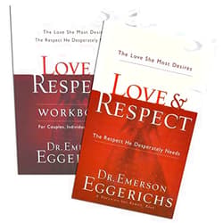 By Dr. Emerson Eggerichs (Author) Love & Respect Study Set - Love & Respect: The Love She Most Desires, the Respect He Desperately Needs (Book + Workbook)