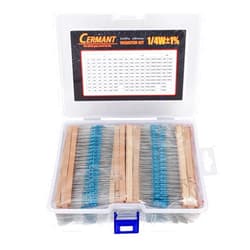 Cermant 3120Pcs 1/4W Metal Film Fixed Resistor Kit 156Values 1 Ohm-10M Ohm 1% 0.25W Tolerance Resistor Assortment Kit with Storage Box