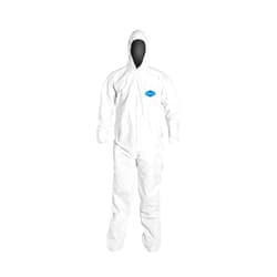 Liberty Glove & Safety 18122M PermaGard Micro-Porous Film Over SpunBonded Polypropylene Zipper Front Coverall with Hood and Boots, Medium (Case of 25)