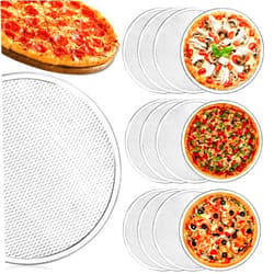 RHBLME 12 Pack Pizza Screen, Nonstick 12 Inch Pizza Screen Aluminum Alloy Pizza Pan for Oven, Seamless Rim & Rust-Free, Pizza Crisper Tray Pizza Baking Pan for BBQ, Kitchen, Commercial