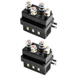 QWORK Solenoid Relay, 2 Pack 12V 500A Winch Relay Solenoid Replacement Contactor for 8000-15000lb ATV UT Winch Control