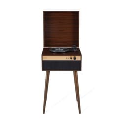 Crosley CR6236A-WA Jasper 3-Speed Bluetooth in/Out Vinyl Record Player Turntable with Built-in Speakers and Detachable Legs, Walnut