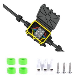 SZFUDIGO Outdoor Waterproof Junction Box Plastic，Outdoor Cable Electrical Box Waterproof ，Open Splice Underground Electrical Junction Water Proof Box，2 Way Wire Range 5-12mm Trailer Junction Box
